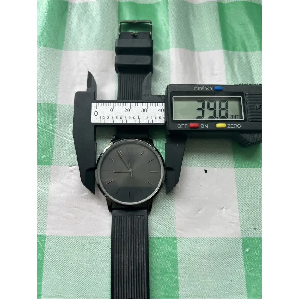 FMD All Black Rubber Band Quartz Watch